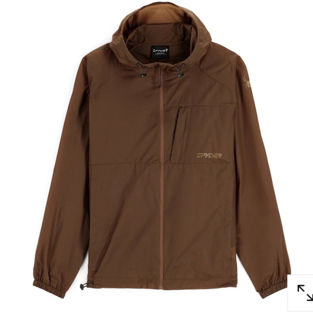 Spyder Boulder Lite Windbreaker Jacket Coffee Brown Unisex Small NEW Gorpcore